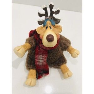 6 “ Russ The Christmas Country Folks Reindeer With Red Scarf